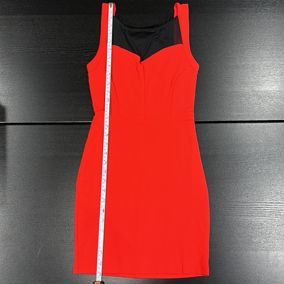Bebe Red Bodycon Mini Dress with Mesh Inserts - XS - Picture 8 of 12